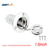 1.5" 38mm Deck Filler Fill FUEL GAS DIESEL WATER WASTE stainless steel 316 Keyless Cap boat Hardware accessories Socket yacht