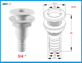 2X Nylon Plastic Thru Hull Bilge Fitting For Bilge Pump Aerator Hose of Boat Marine Yacht Sail RV Camper Truck 5/8 to 1 inch