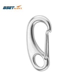 2PCS Boat Marine Stainless Steel Egg Shape Spring Snap Hook clips Quick Link Carabiner Buckle eye shackle Lobster Claw outdoor