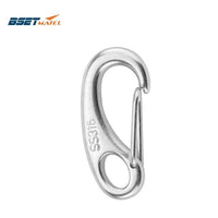 2PCS Boat Marine Stainless Steel Egg Shape Spring Snap Hook clips Quick Link Carabiner Buckle eye shackle Lobster Claw outdoor