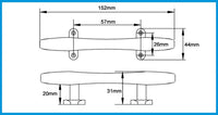 2PCS 6 8 10 inch Marine Grade stainless steel 316 heavy duty hollow open base Cleat bollard Boat Dock Deck Rope Cleat