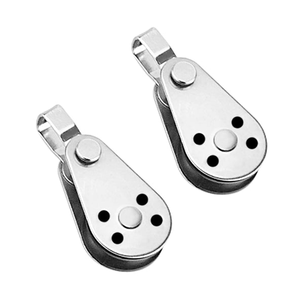 2PCS Heavy Duty Boat Kayak Lift Single Pulley Block 316 Stainless Steel (Type A)