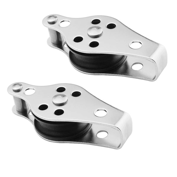 2pcs Pulley Block, Stainless Steel Pulley Roller, Crane Swivel Hook for 2-8mm Rope Dia
